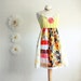 Hippie Style Women's Dress Yellow Retro Sundress 70s Bohemian Clothing Orange Patchwork Upcycled Eco Fashion XL Size XLarge 'JANIS'