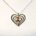 Trinity Heart Gold & Ruby Heart Charm Necklace