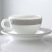 Corning Milk Glass and Gray Stripe Cup and Saucer