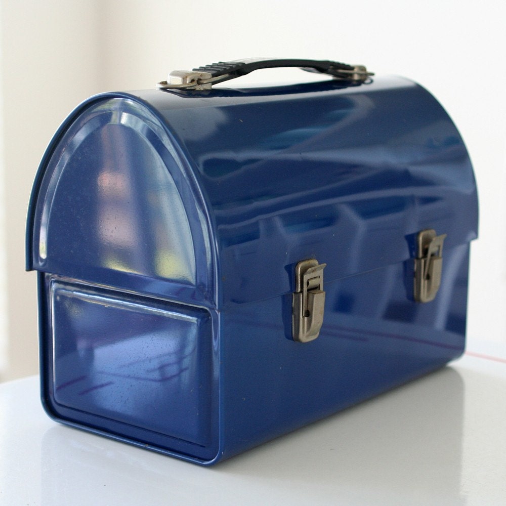 Vintage Blue Metal Lunchbox