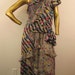 SZ M VINTAGE 80s ONE SHOULDER DRESS FLOOR LENGTH IN A WILD GYPSY FLORAL PRINT
