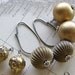 Gold Earrings, 3 Interchangeable Vintage Gold Bead Earrings, Gold Drop Earrings, Eco Friendly