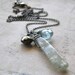 Light Blue, Aqua, Green Necklace, Kyanite Slab, Moss Aquamarine and Pyrite Necklace