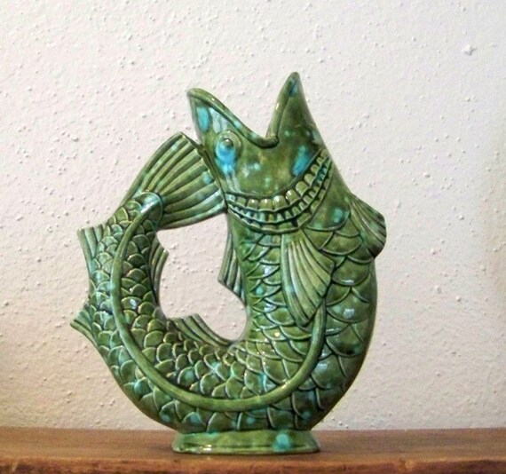 Retro Ceramic Fish Vase RESERVED for LeeLeesCloset