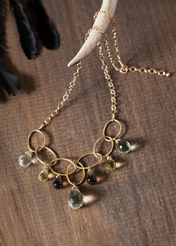 7 link teardrop necklace One left in Sterling Silver by