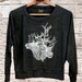 Brother(s) Caribou - deer caribou antlers womens long sleeve raglan pullover - by Simka Sol
