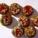 8 Mystic Red/Raku Frit Handmade Lampwork Glass Cabochon's