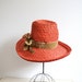 1960s Straw hat : Persimmon Flower