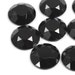 Jewel Cabochon Round Jet Black Semi Facet 13mm