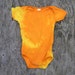 Red and Orange Spiral Tie Dye Baby Onesie (Size 3-6 Months) (American Apparel Organic Cotton) (One of a Kind) (On Sale)
