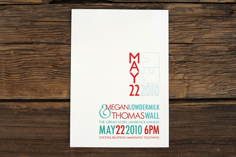 Puzzle Wedding Invitation Simple Puzzle Piece Modern Invite