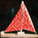 Groovy Orange Wooden Sailboat
