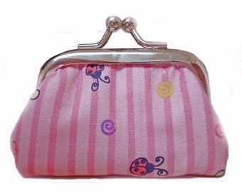 Little Metal Frame Purse - Ladybug Stripes