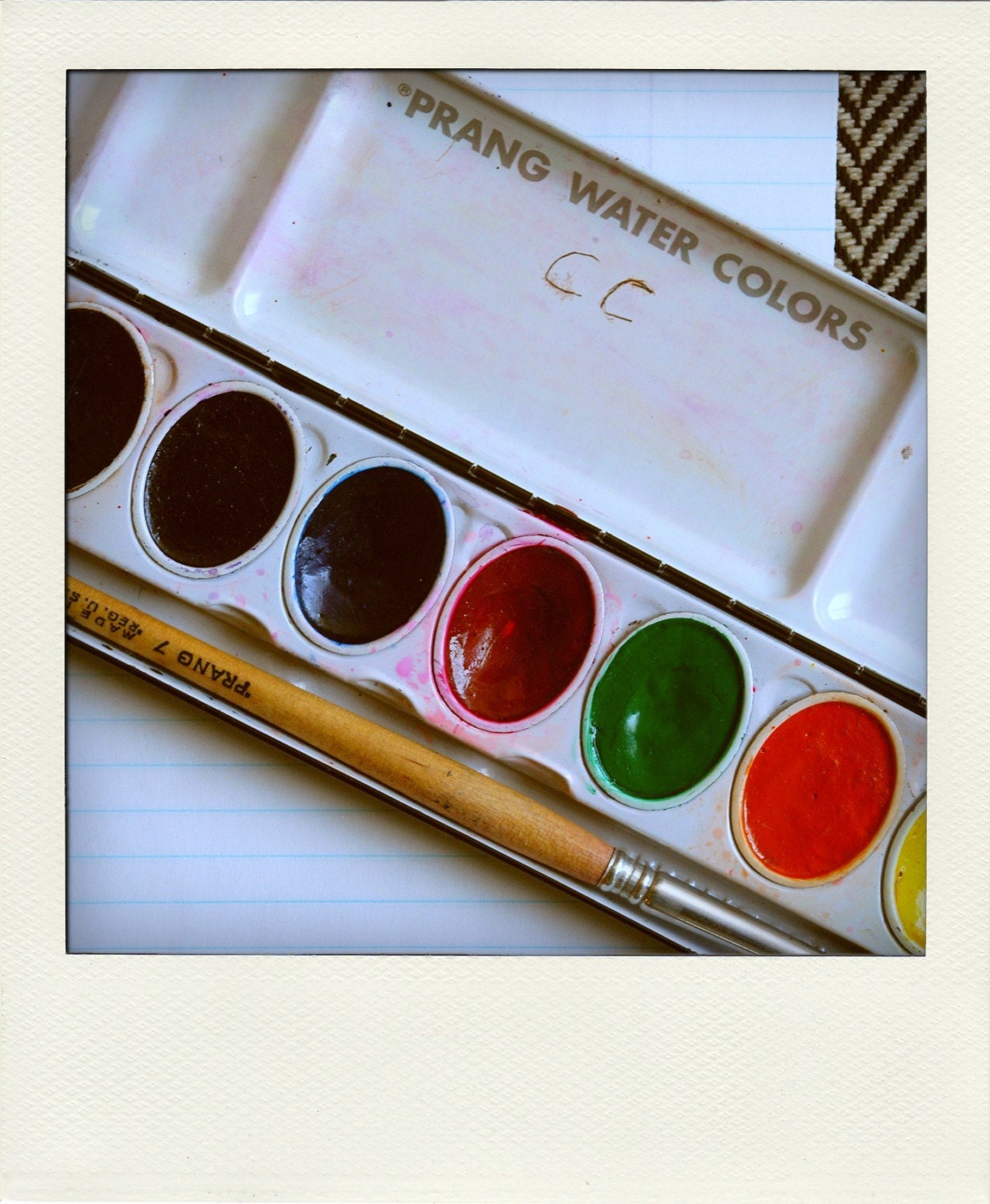 Colorful Prang Watercolor Paint Tin with Brush