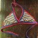 VINTAGE 70s halter top... rainbow foxy