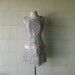 VINTAGE 60s silver lace mini dress- satin bow sleeveless drop waist party
