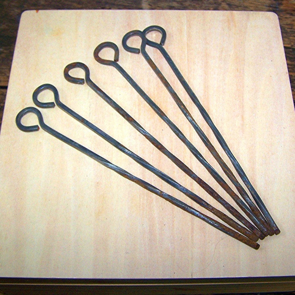 Old Rusty Metal Tent Stakes by bonesinger on Etsy