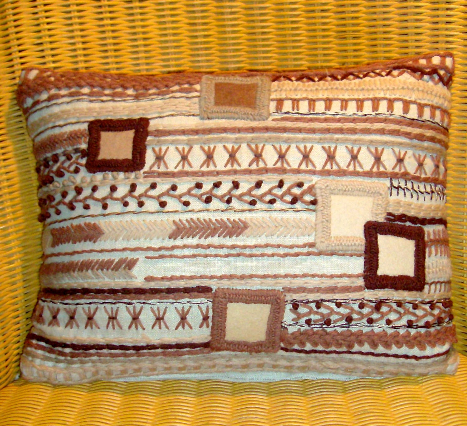 Clearance Vintage Decorative Pillow   1960's Handmade