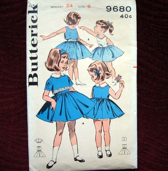 Vintage Butterick Child's Dress Pattern by TheVintageSewingShop