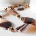 Chunky Necklace Big Agate Bead Jewelry Pink and Brown Agate Necklace Single Strand Agate Jewelry Beaded Necklace Handmade