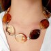 Chunky Necklace Fire Agate Big Beads Autumn Colors Fall Accessories Brown Orange Beaded Jewelry