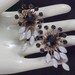 JULIANA STYLE - Jet Rhinestones & White Marquise Moonstone Ear Climber Clip Earrings