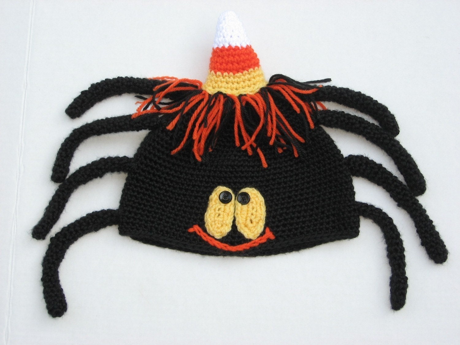 easy crochet decorations halloween Spider Halloween by Candy Crochet Hat nutsaboutknitting Corn