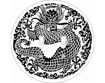 Oriental Dragon Double Toggle Light Switch Plate Cover