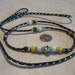 Braided Green and Gold Kangaroo Dog Show Lead with Beads C