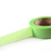 LIME GREEN / WHITE Horizontal Stripes - Japanese Washi Style Decorative Masking Tape - 11 yards (10 meters)