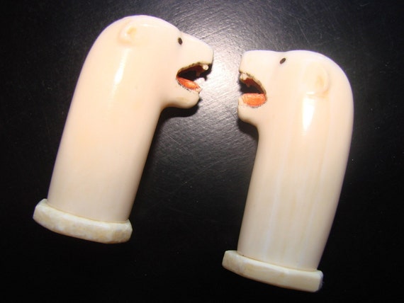 Items Similar To MAGNIFICENT Vintage CARVED WALRUS IVORY ALASKAN INUIT ...