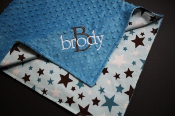 Items similar to Baby Boy Minky Blanket Personalized Baby ...