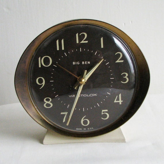 Vintage WESTCLOCK BIG BEN manual bedside alarm clock