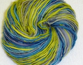 Happy Cool Art Yarn - 145 yards - Handspun - Single Ply - Thick and Thin Slub Yarn - Single Ply - Knitting - Crochet - Weaving, etc.