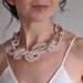Enchantment - unique crocheted cotton lace and satin rope cord necklace