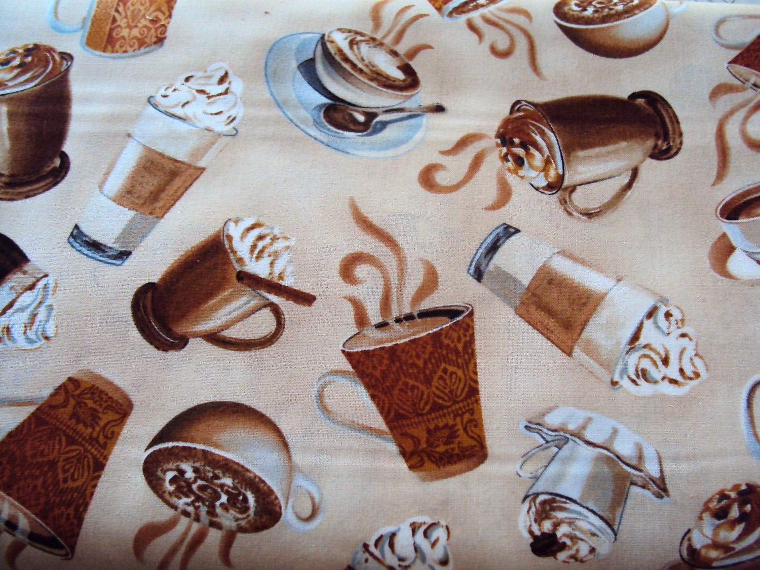 Coffee Cup Fabric Timeless Treasures 3/4 yd