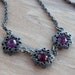 Vintage Choker with Purple Faceted Crystals in Floral Design