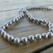 Silver Grey Gray Faux Pearls 17 Inches long Necklace