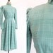 SALE! 40s Green Mint Dress XS / 1940s Emerald Houndstooth Dress / Prairie Dress