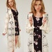 Vintage CROCHET Maxi Sweater Ivory BOHO Festival CARDIGAN Duster