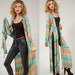 Vintage 80s RAINBOW Duster Pastel WATERCOLOR Embroidered Festival Jacket