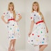 Vintage 80s GRAPHIC Day Dress RAINBOW Triangle Print Midi