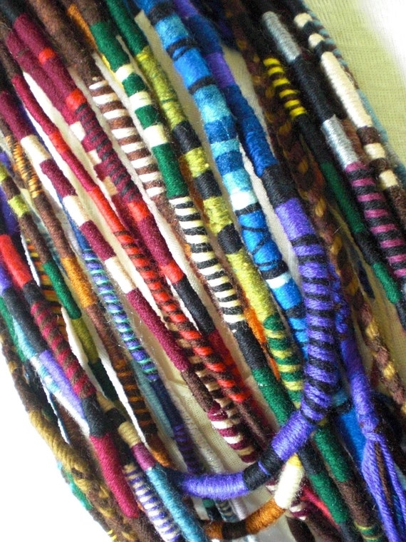 Items similar to Custom Striped Hair Wrap Extension Thick Yarn Atebas