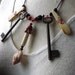 20% Off Antique Skeleton Keys Seed Beads Shell Bone and Wrapped Copper Necklace Unique OOAK Handmade Leather Travellers Key Talisman Collar