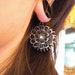 Flower Loop Tribal Earrings Miao Silver Big Chunky Floral Gypsy Round Dangle Small Hook Earwires Standard Ear Piercing 22 Gauge
