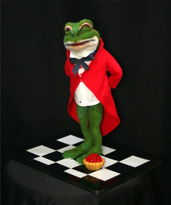 Items similar to Wonderland Red Queen Frog Footman Did You eat My Tart