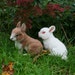 OOAK Needle felted Alpaca Life Size Baby Bunny Rabbit Poseable Tan & White Free shipping