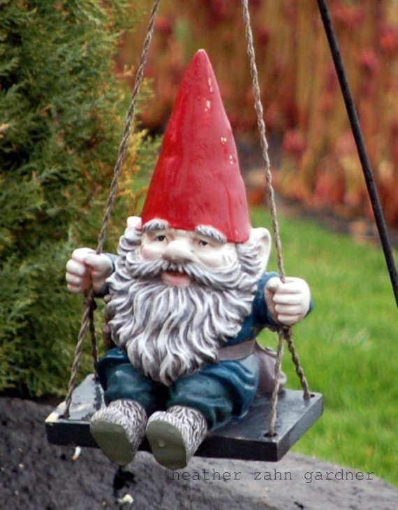 Items similar to Gnome On A Swing 8x12 Fine Photographic Print on Etsy