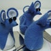 Three Blue Blind Felt Mice decoration ornament keepsake soft sculpture