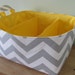 NEW Fabric Diaper Caddy - Fabric organizer storage bin basket - Grey Zig Zag